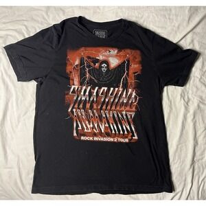 2022 Smashing Pumpkins Rick Invasion 2 Tour T Shirt Men's XL Black Short Sleeve